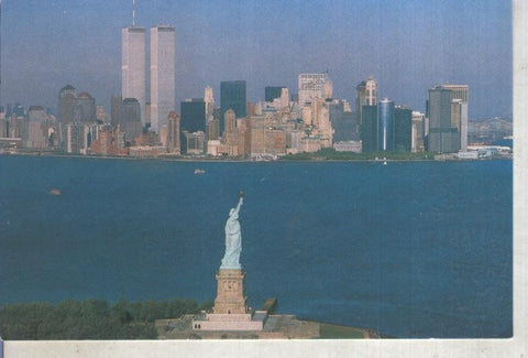 Postal 016227: Nueva York con la Estatua de la Libertad y Las torres Gemelas
