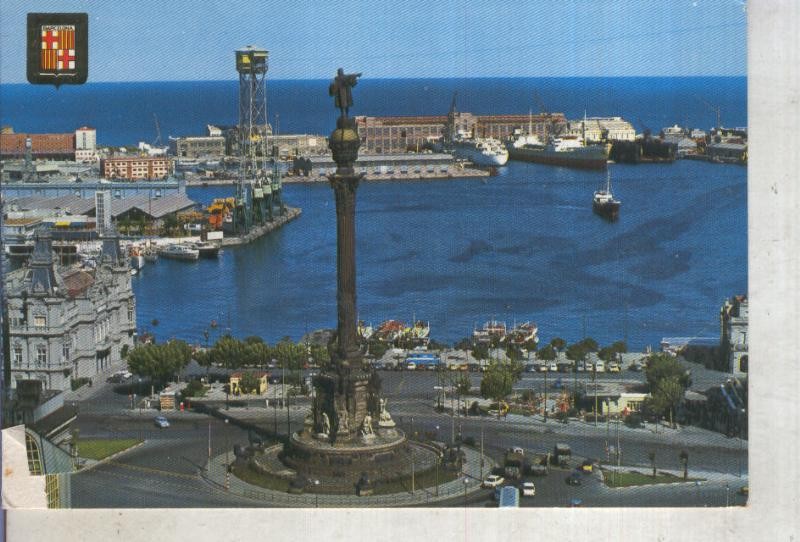 Postal 016238: Monumento a Colon y Puerto de Barcelona