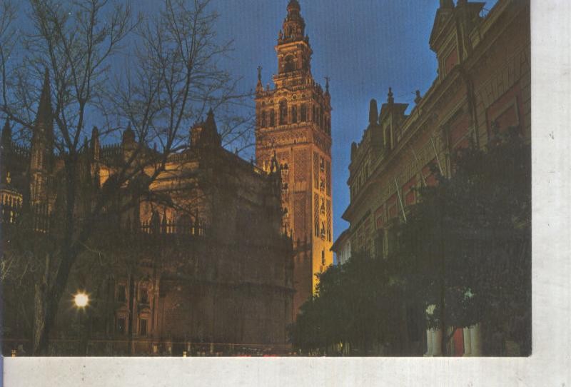 Postal 016240: La Catedral y la Giralda de Sevilla iluminadas