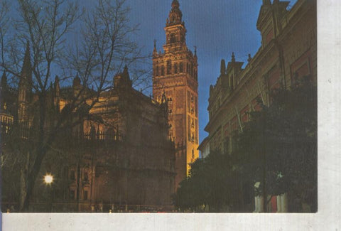 Postal 016240: La Catedral y la Giralda de Sevilla iluminadas
