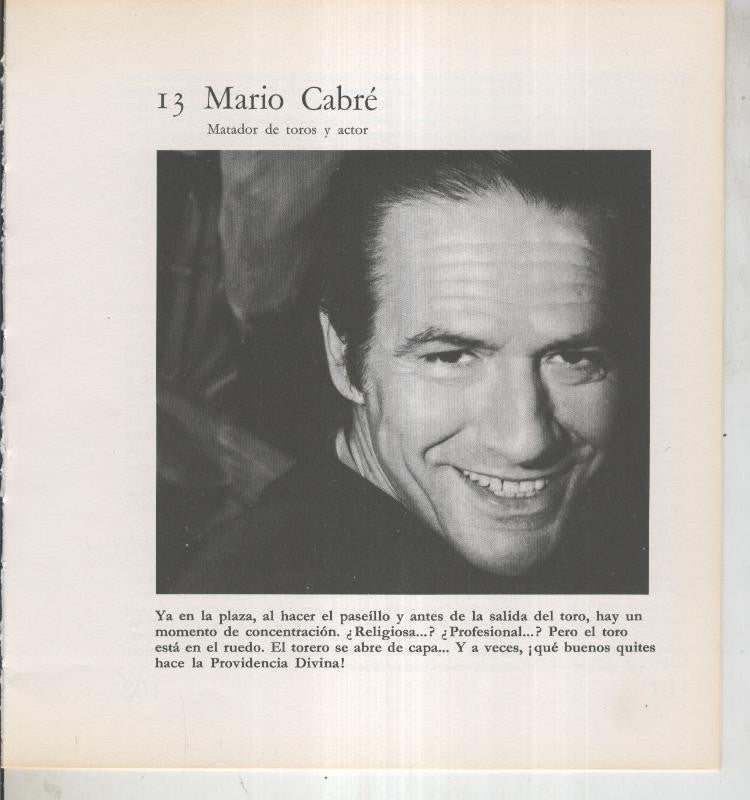 Ficha 013: Mario Cabre: Matador de toros y actor