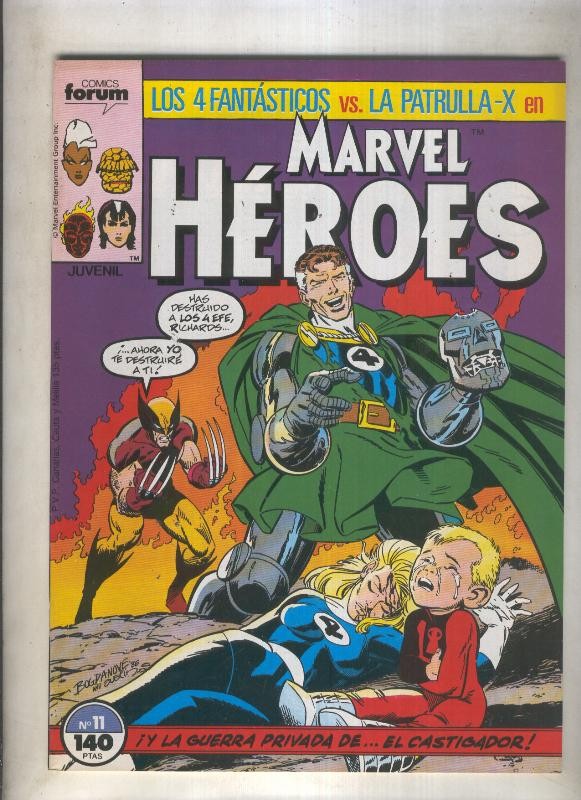 Marvel Heroes numero 11: Los 4 Fantasticos vs La Patrulla X  (numerado 1 en trasera)