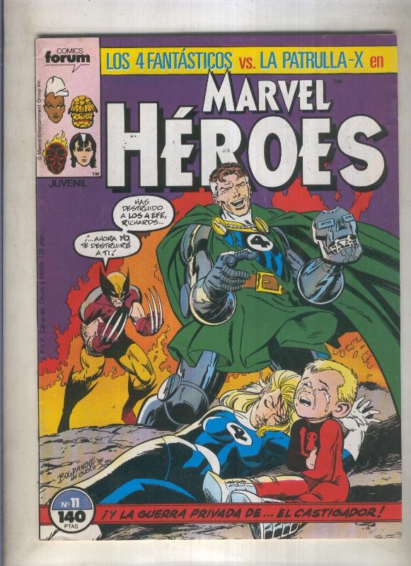 Marvel Heroes numero 11: Los 4 Fantasticos vs La Patrulla X  (numerado 2 en trasera)