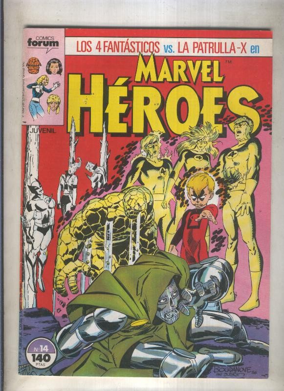 Marvel Heroes numero 14: Los 4 Fantasticos vs La Patrulla X  (numerado 2 en trasera)