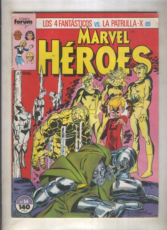 Marvel Heroes numero 14: Los 4 Fantasticos vs La Patrulla X  (numerado 4 en trasera)