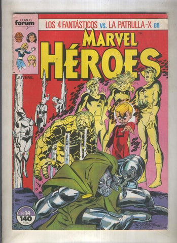 Marvel Heroes numero 14: Los 4 Fantasticos vs La Patrulla X  (numerado 4 en trasera)