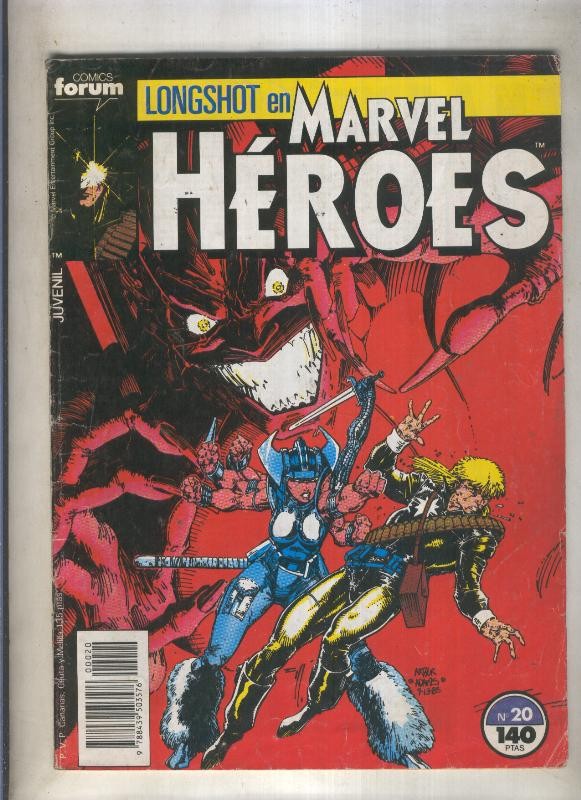 Marvel Heroes numero 20: Longshot  (numerado 3 en trasera)