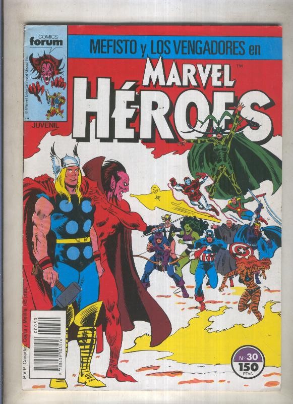 Marvel Heroes numero 30: Mefisto y Los Vengadores (numerado 2 en trasera)