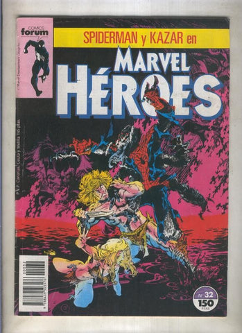 Marvel Heroes numero 32: Spiderman y Kazar (numerado 4 en trasera)