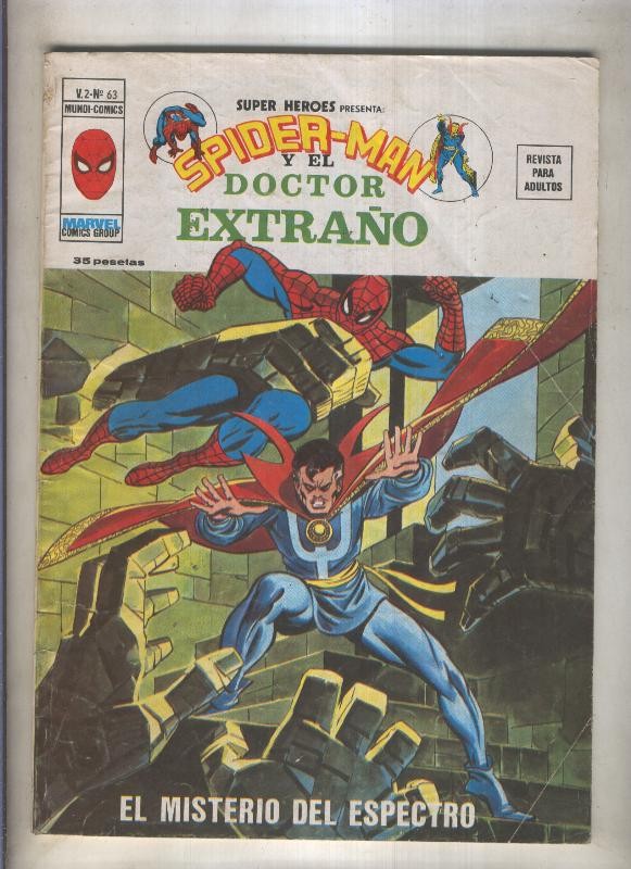 Super Heroes volumen 2 numero 63: Spiderman y El Doctor Extraño (numerado 2 en trasera)