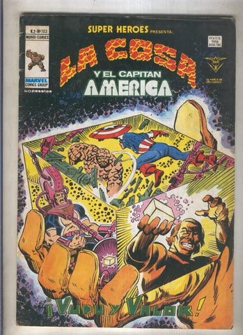 Super Heroes volumen 2 numero 103: La Cosa y El Capitan America (numerado 3 en trasera)