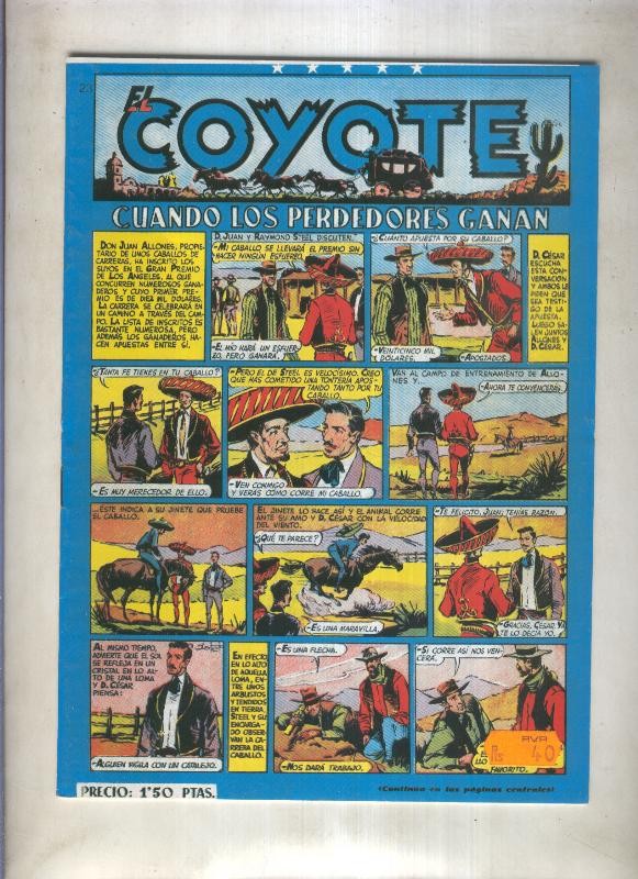 El Coyote facsimil numero 023: Cuando los perdedores ganan (numerado 1 en trasera)