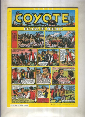 El Coyote facsimil numero 021: Recibo de muerte (numerado 2 en trasera)