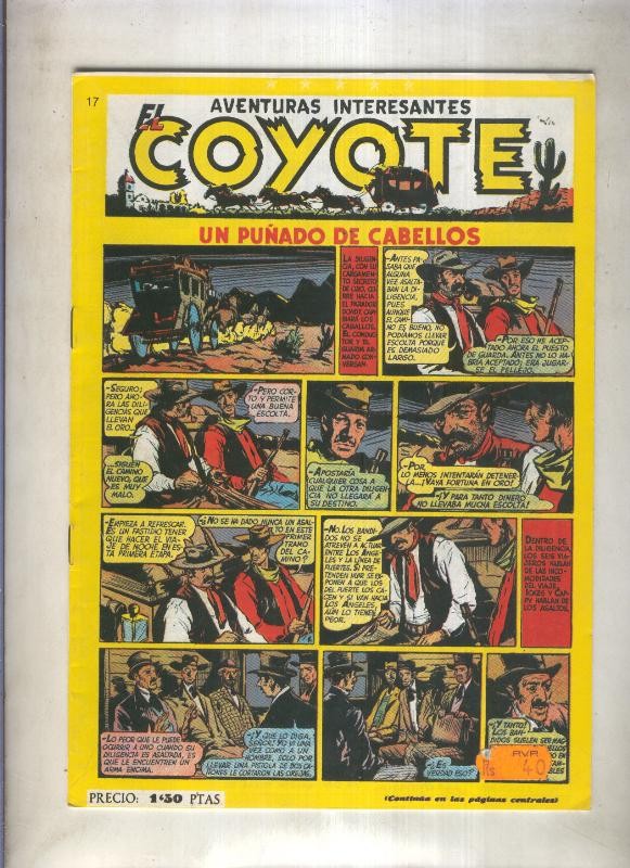 El Coyote facsimil numero 017: Un puñado de cabellos (numerado 1 en trasera)