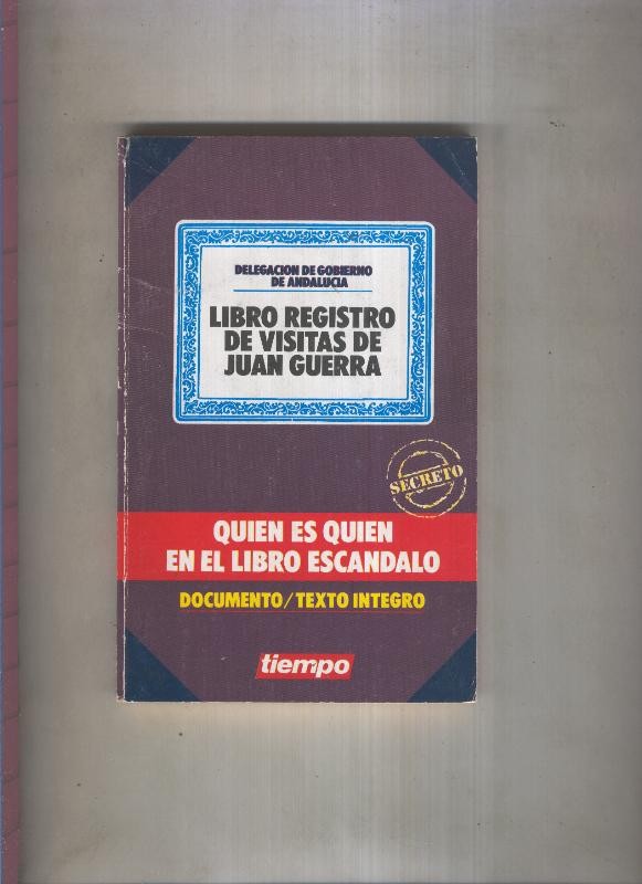 Libro registro de visitas de Juan Guerra