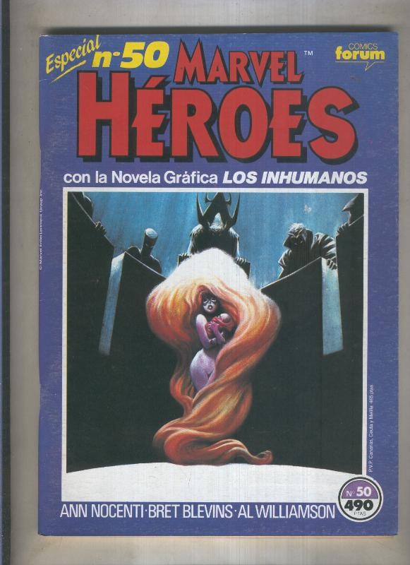 Marvel Heroes numero 50: Los inhumanos,novela grafica (numerado 3 en trasera)