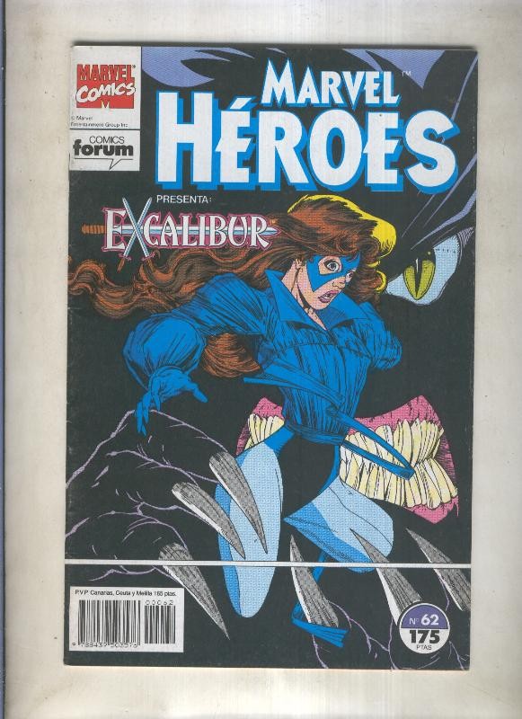 Marvel Heroes numero 62: Excalibur (numerado 1 en trasera)