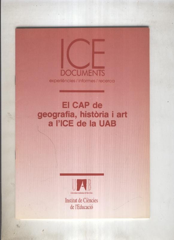 El Cap de geografia, historia i art a l ICE de la UAB