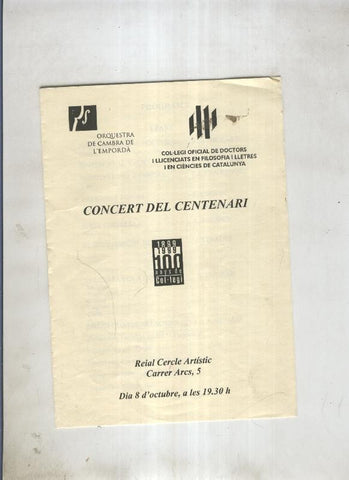 Concert del centenari: Orquesta de cambra de l Emporda
