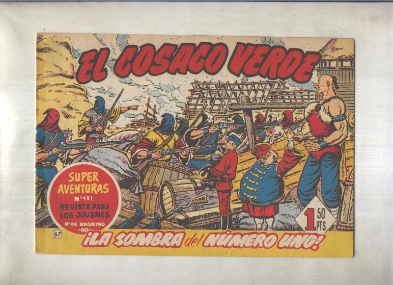 El Cosaco Verde original numero 067: la sombra del numero uno (numerado 2 en trasera)