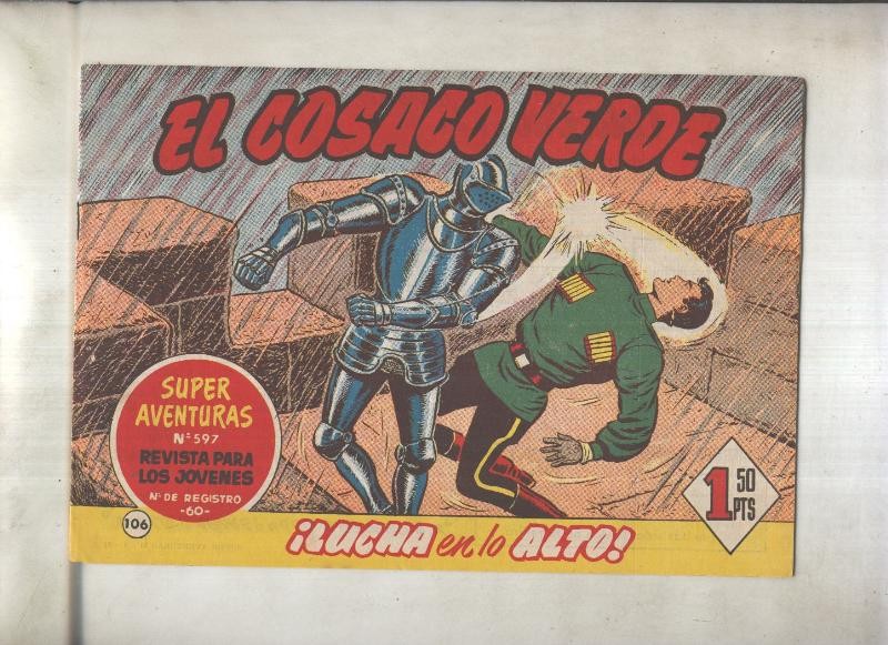 El Cosaco Verde original numero 106: Lucha en lo alto (numerado 1 en trasera)