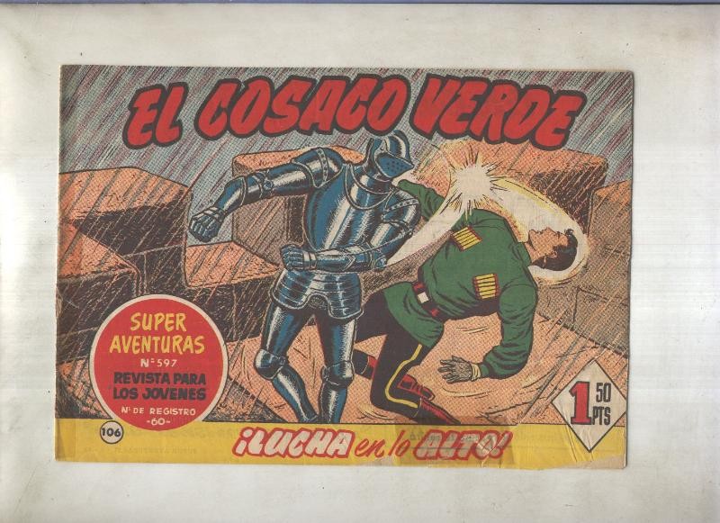 El Cosaco Verde original numero 106: Lucha en lo alto (numerado 2 en trasera)