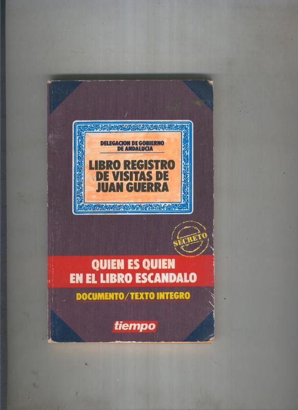 Libro registro de visitas de Juan Guerra