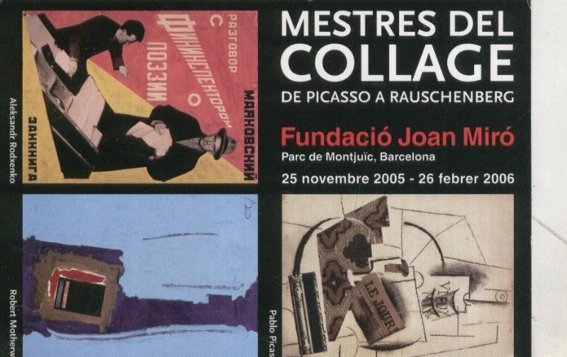 Postal 004295: Publicitaria Exposicion Mestres del Collage en Fundacion Joan Miro de Barcelona