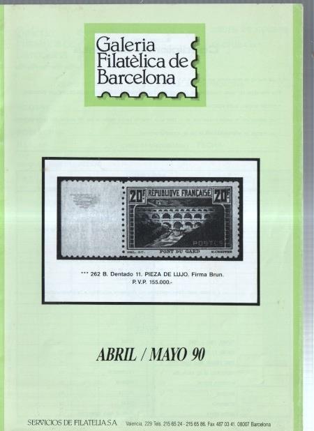 Galeria Filatelica de Barcelona: Catalogo abril/mayo 1990