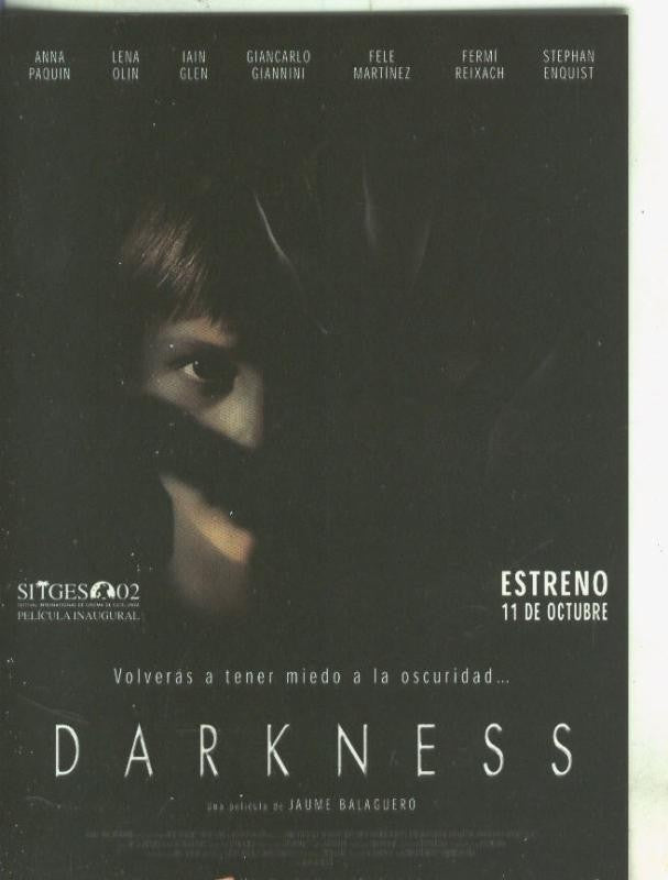 Postal 005655 : Propaganda de pelicula Darkness, sitges