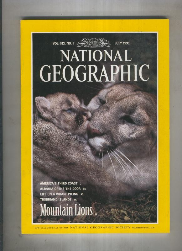 National geographic July 1992: Mountain lions 