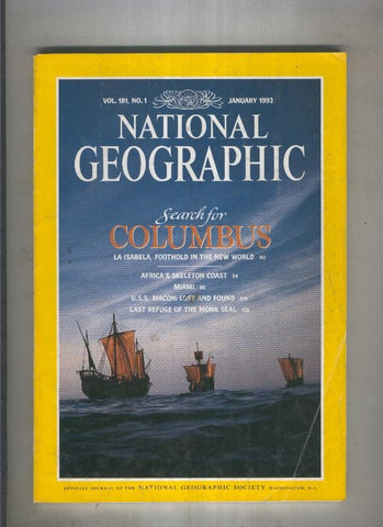 National geographic 1992 january: Search for columbus 