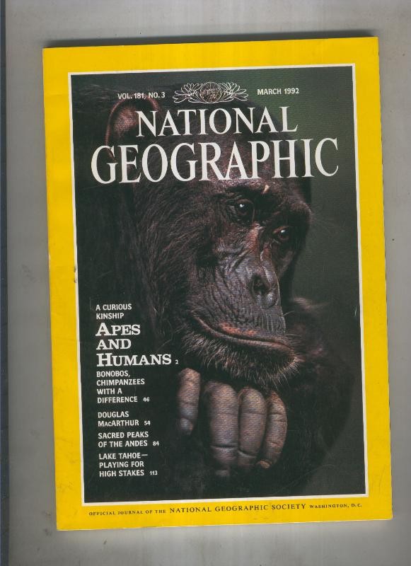 National geographic 1992 March: a curious kinship apes and humans 