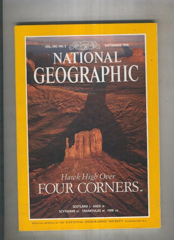 National geographic 1996 september: Hawk high over four corners 