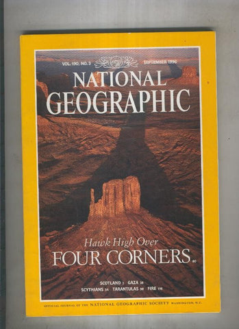 National geographic 1996 september: Hawk high over four corners 