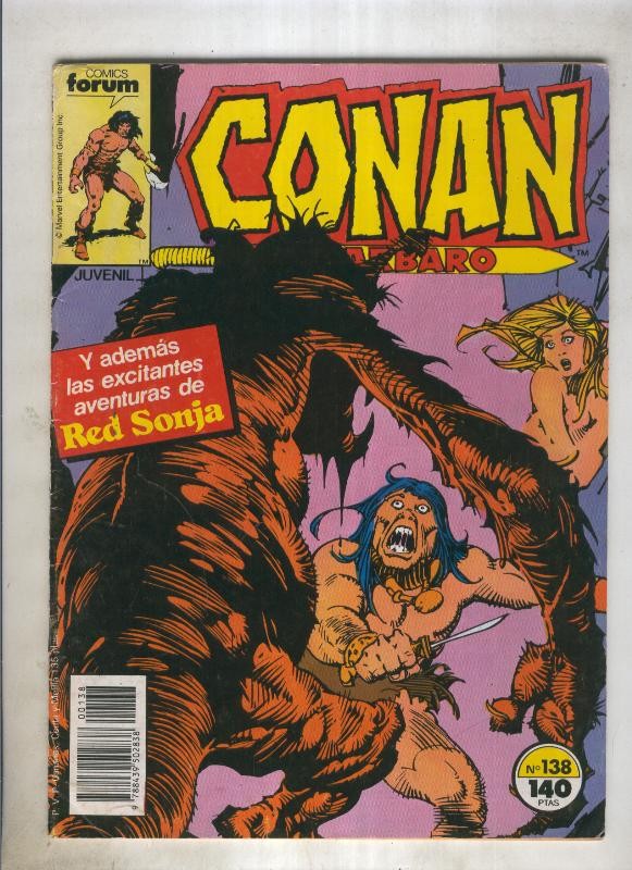 Conan el Barbaro primera edicion numero 138 (numerado 1 en trasera)