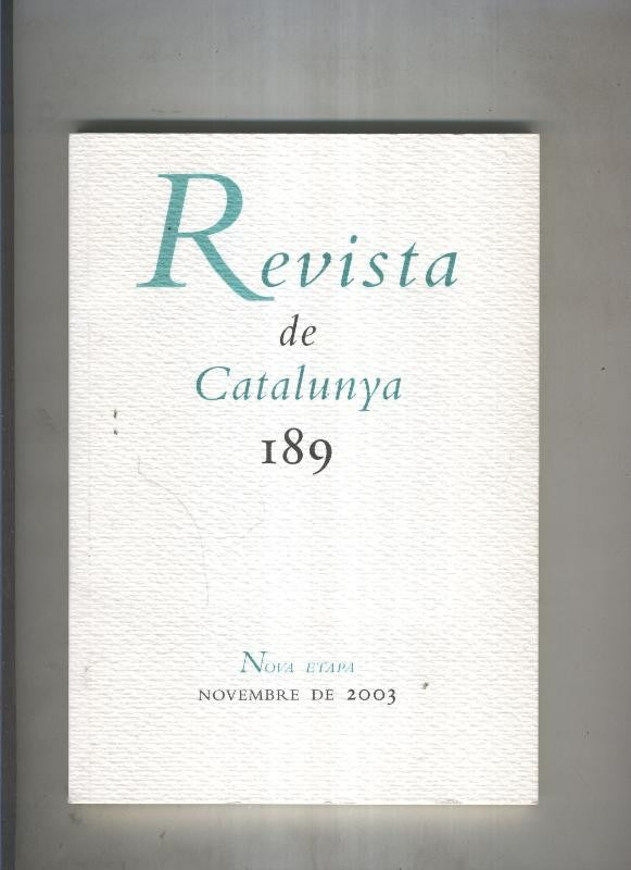 Revista de catalunya numero 189