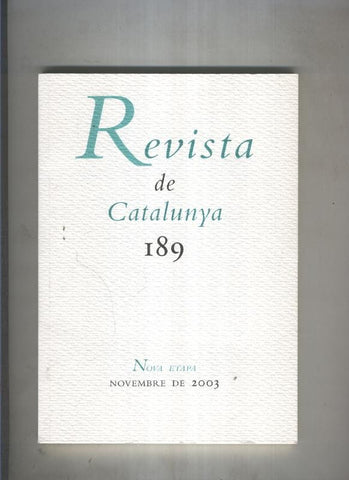 Revista de catalunya numero 189