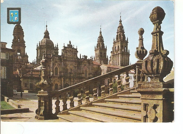 Postal 020648 : La Catedral. Fachada de la lAzabacheria - Santiago de Compostela