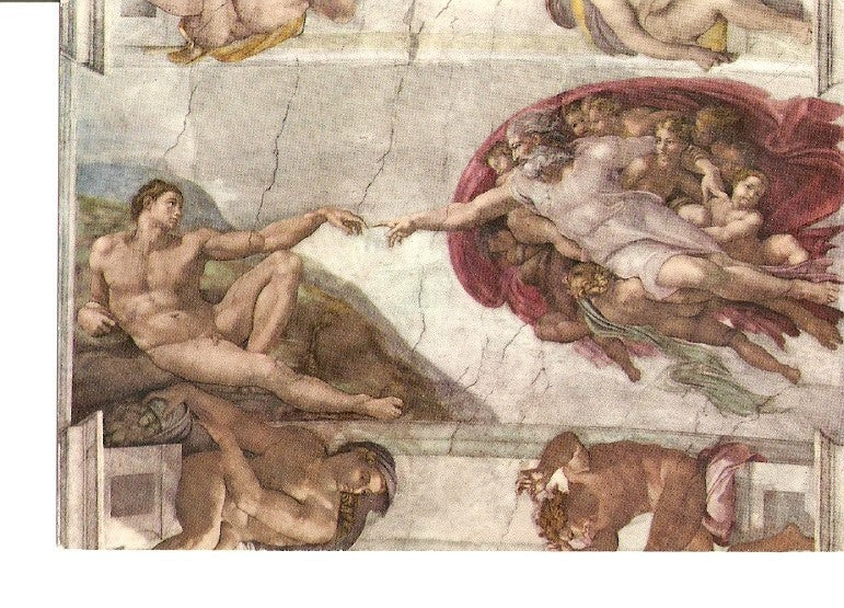 Postal 020714 : Sixtine Chapel - the creation of man. Città del Vaticano