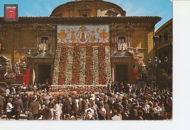 Postal 020796 : Plaza de la Virgen. Ofrenda - Valencia