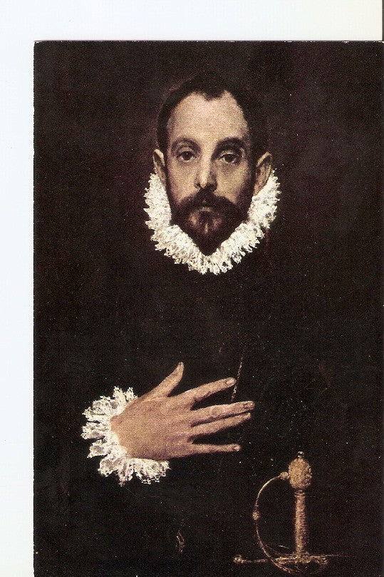 Postal 020988 : El Caballero de la mano al pecho, Greco - Museo del Prado