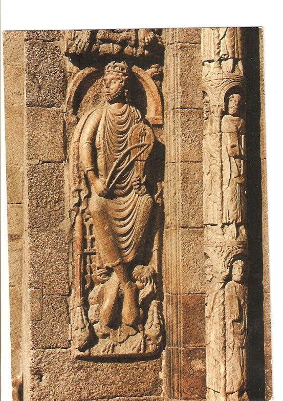 Postal 021027 : Puerta de Platerias (rey David) - Santiago de Compostela