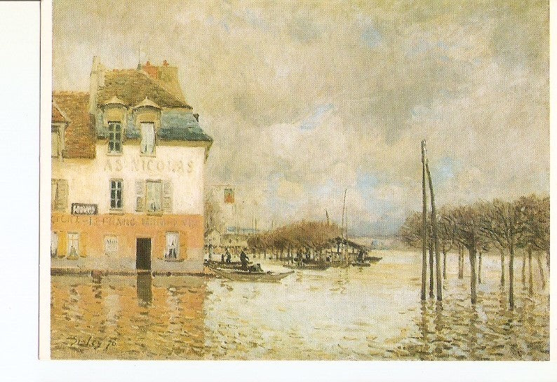 Postal 021090 : Linondation à Port-Marly, Alfred Sisley