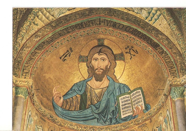 Postal 021221 : Detail of the mosaics, Cattedrale Cefalu