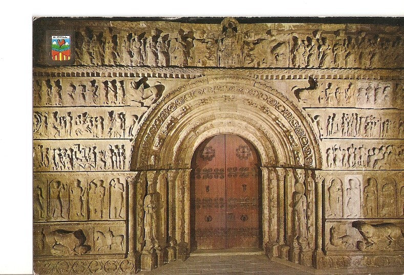 Postal 021330 : Portada Monestir de Santa Maria de Ripoll