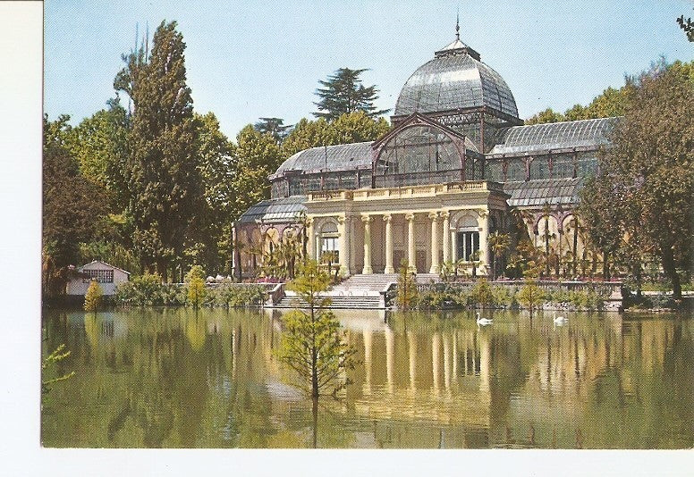 Postal 021595 : Parque del rRetiro. Estanque y Palacio de Cristal. Madrid