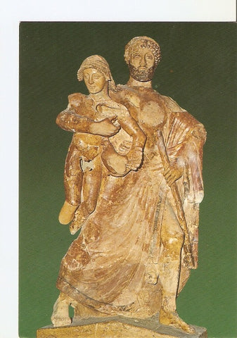 Postal 021656 : Gruppo di Zeus che rapisce Ganimede in ceramica attorno al 470 a.C. - olimpia