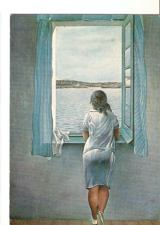 Postal 021680 : Muchacha en la ventana 1925, Oleo