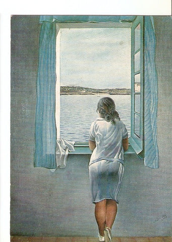 Postal 021680 : Muchacha en la ventana 1925, Oleo